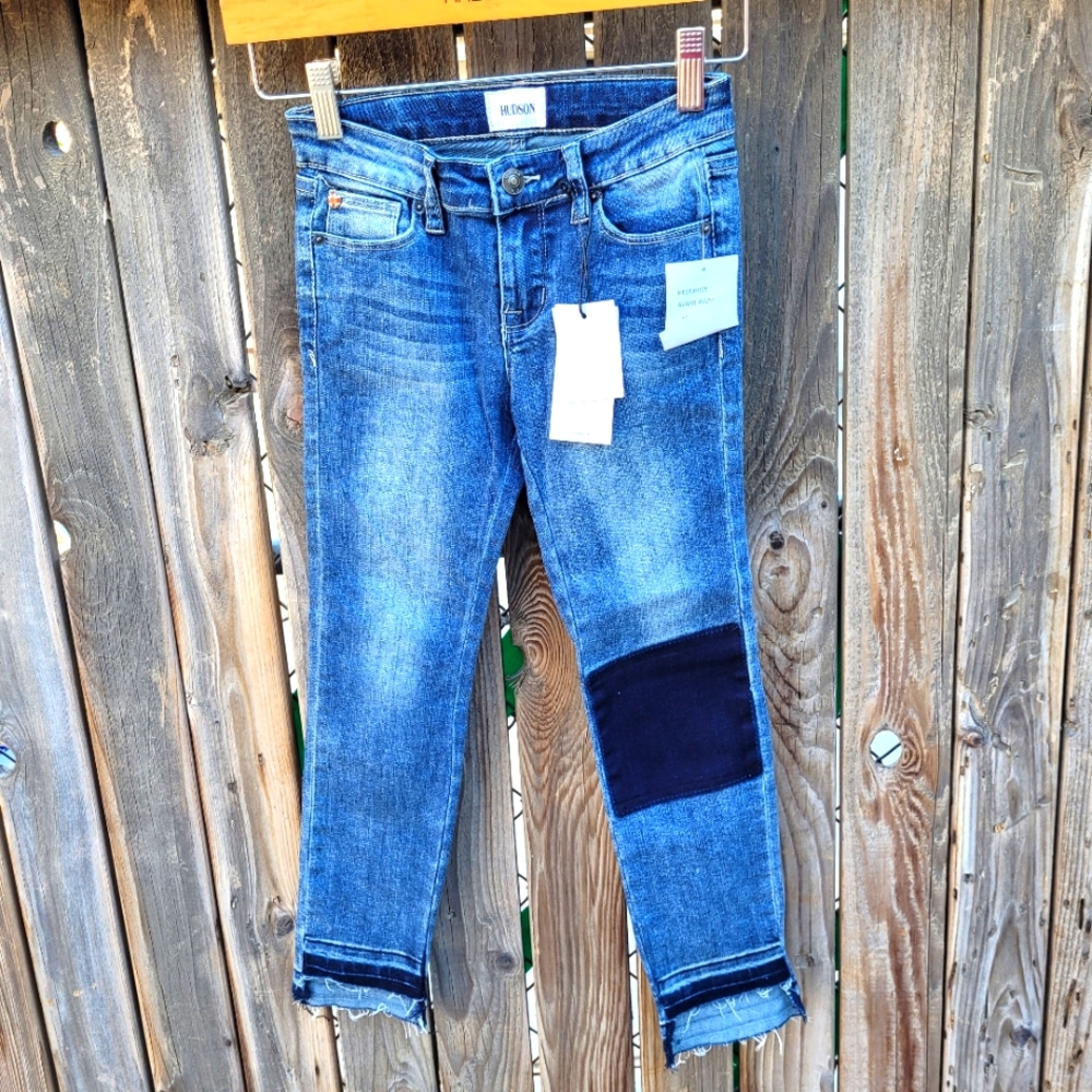 Hudson Jeans Blue And Black Anckle Cropped Denim Girls Size 10